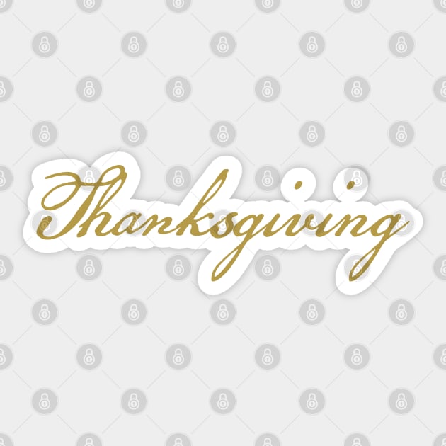 Thanksgiving Gold Script Typography Sticker by ellenhenryart